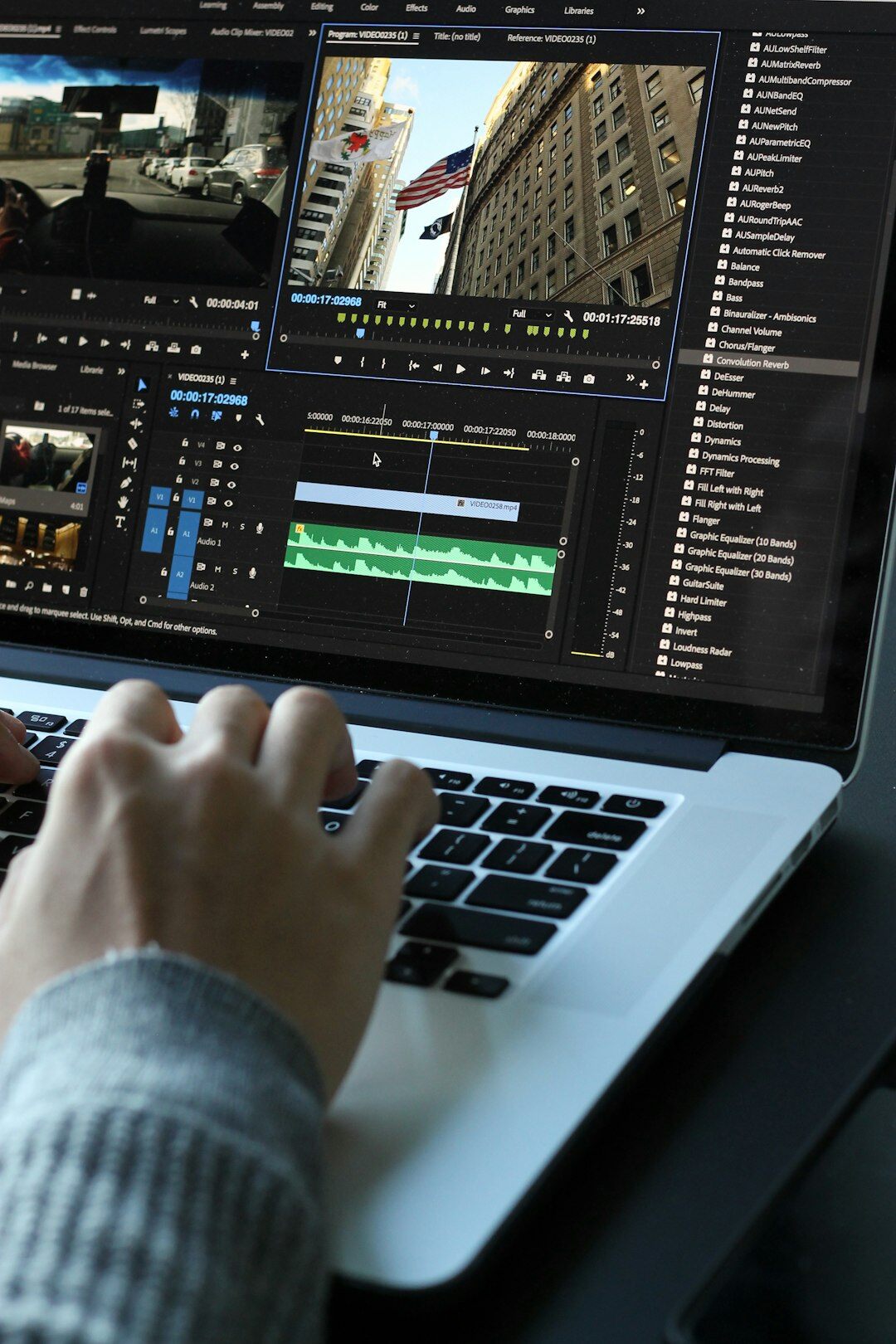 professional video editing setup
