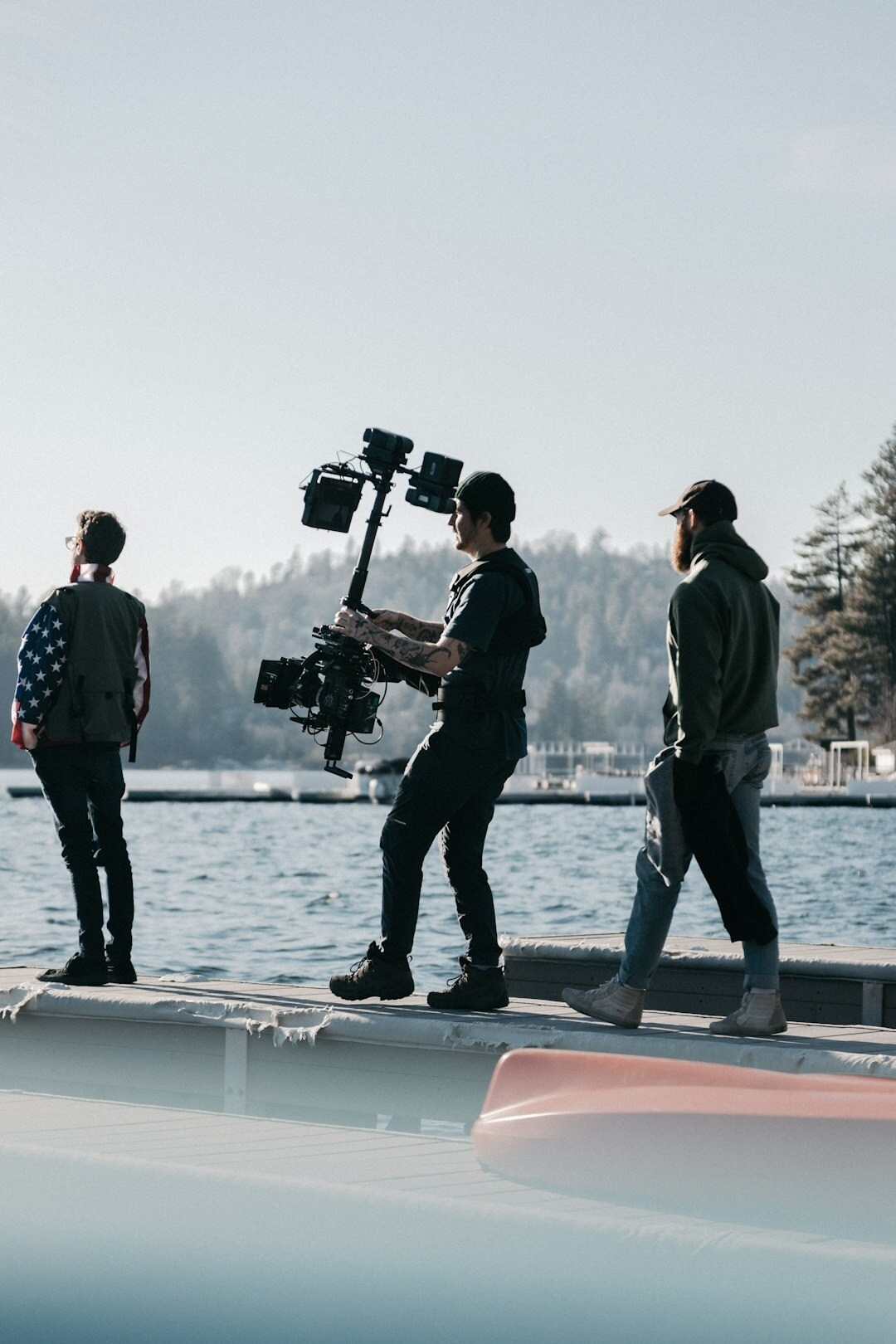 cinema director with crew